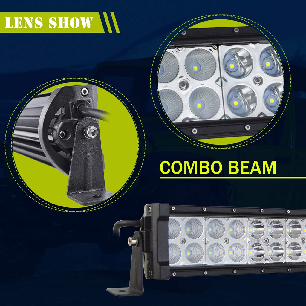 32 inch 180W Waterproof Spot Flood Combo LED Light Bar with Mounting Bracket, Pack of 2 V337