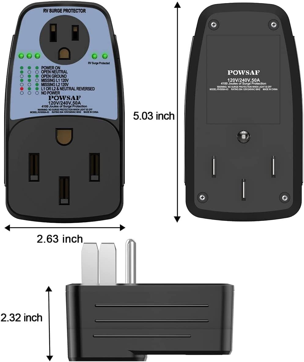 50 Amp RV Surge Protector, 4100 Joules U31650