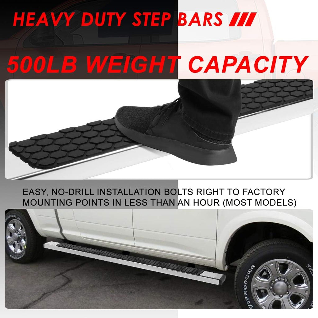 Polished Chrome Stainless Steel Nerf Bar Running Boards P2341
