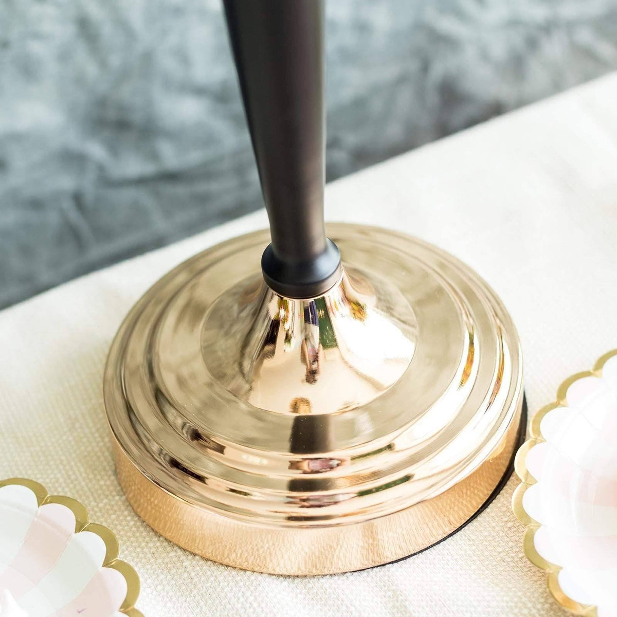 Gold and Black Metallic Candelabra Candle Holder C43417