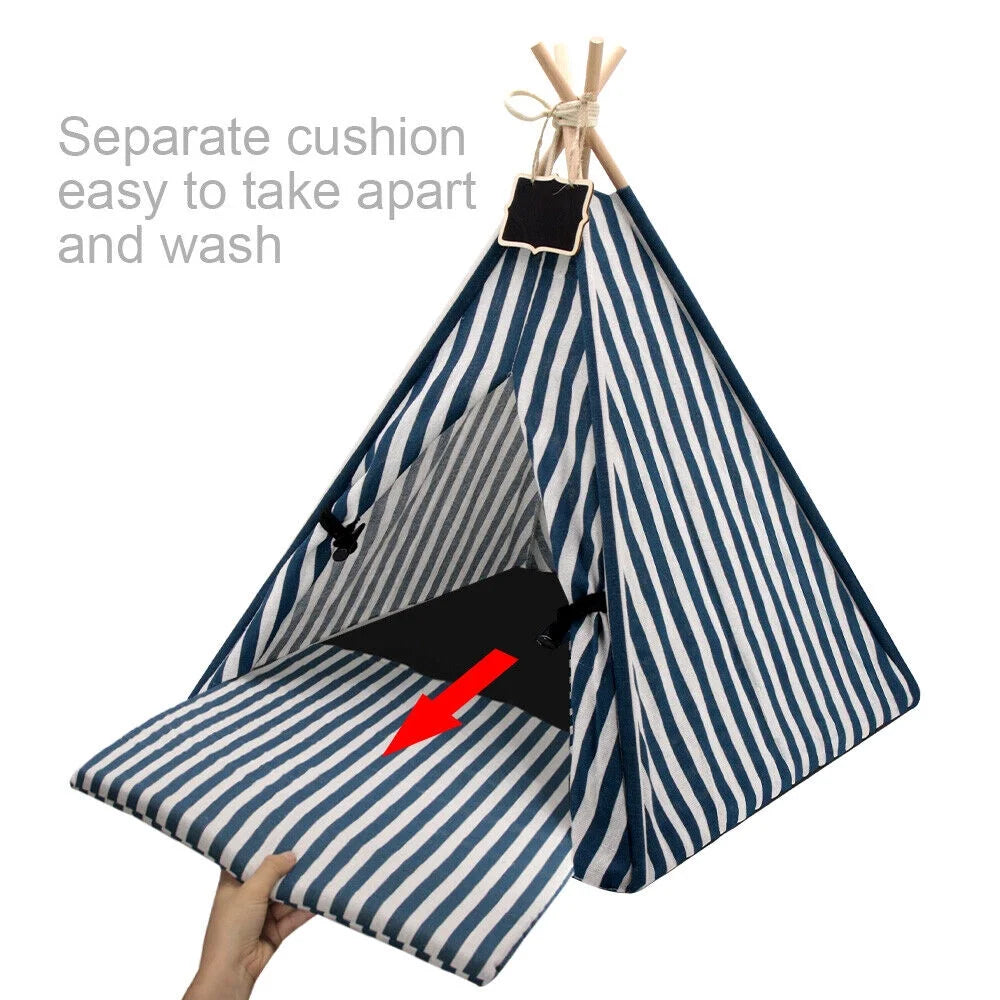 Pet Mini Teepee Tent Bed Play House With Cushion I104