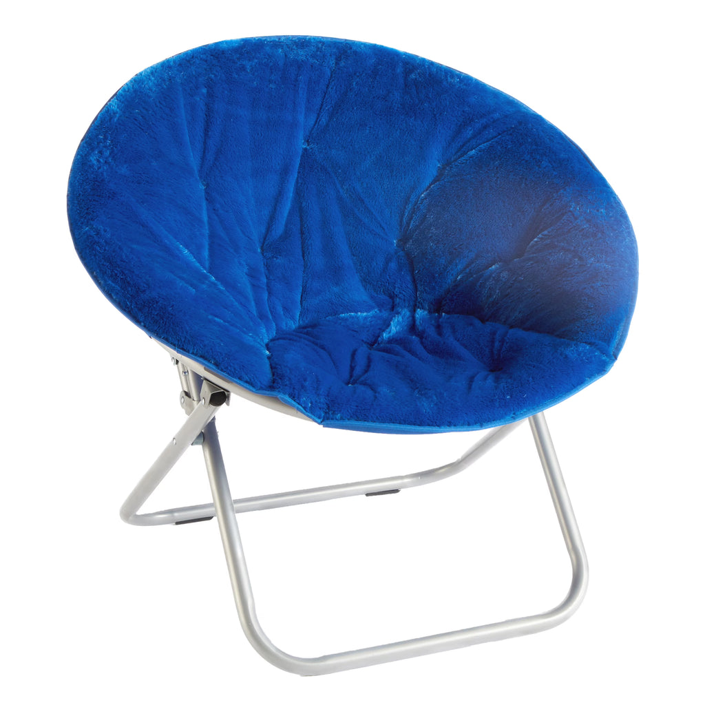 Blue Faux Fur Saucer Chair H485131