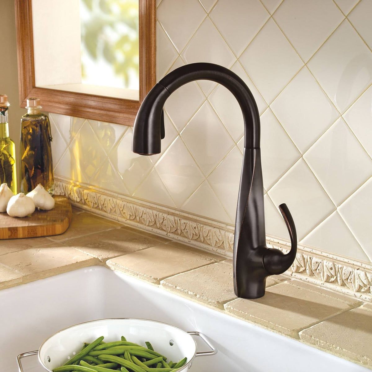 Tuscan Bronze 1-Handle Pull-Down Kitchen Faucet L5303