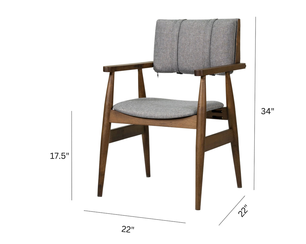 Gray Solid Wood Dining Chairs (Set of 2) O785