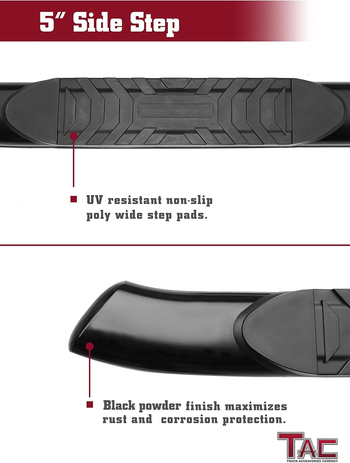 Black Oval Bend Side Steps Nerf Bars Running Boards (2 Pieces) D14167