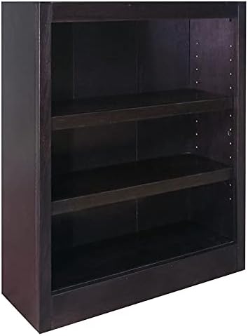 Traditional 36 Tall 3-Shelf Wood Bookcase U9975