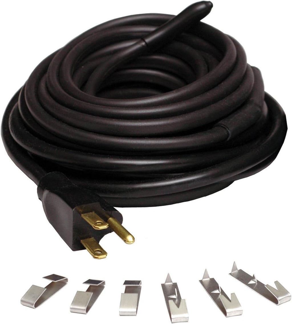 100' Black Electric Heating Cord with 3 Prong Plug F87962