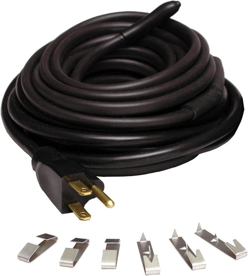 100' Black Electric Heating Cord with 3 Prong Plug F87962