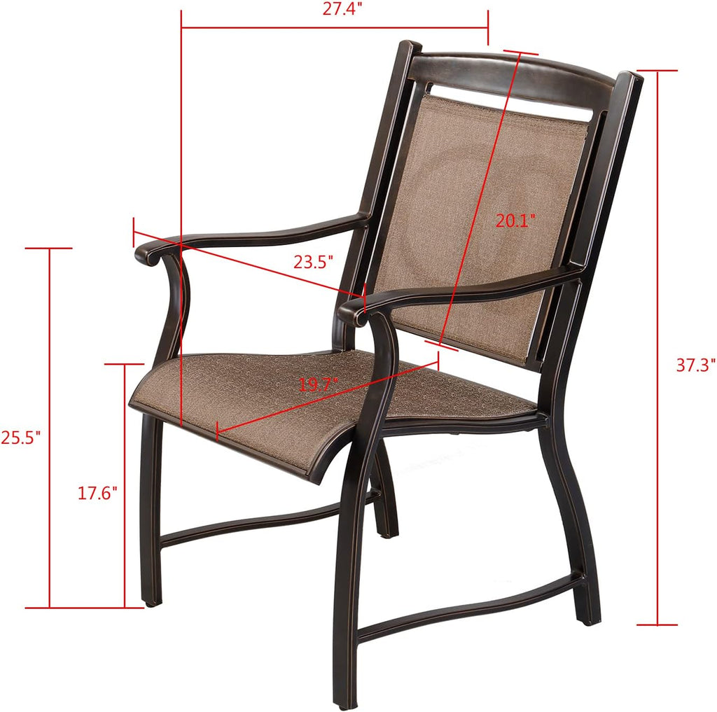 Cast Aluminum Outdoor Dining Chairs Set of 4 I7538