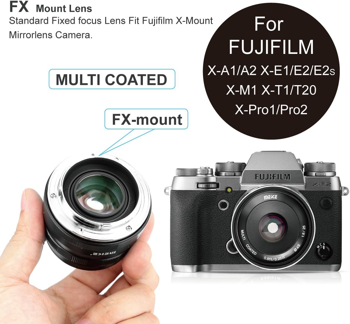 25mm F1.8 Wide Angle Manual Focus Lens for Fujifilm X Mount Mirrorless Cameras V453198