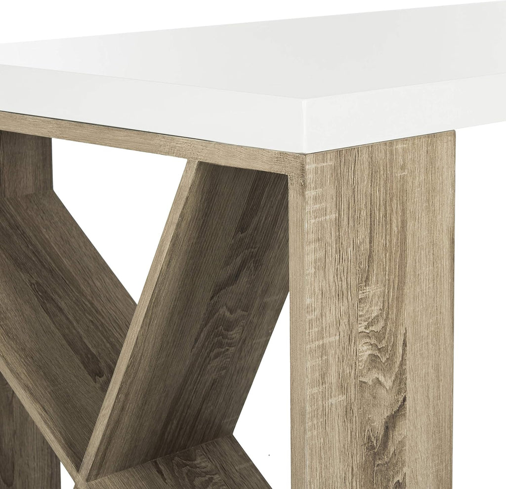 White Lacquer and Oak Desk J154