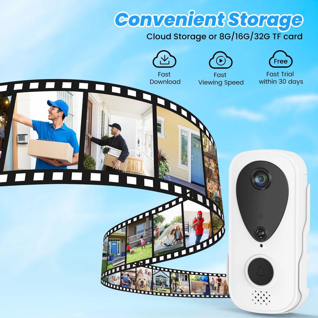 Wireless Video Doorbell with Chime, 2 Way Audio, Night Vision K867