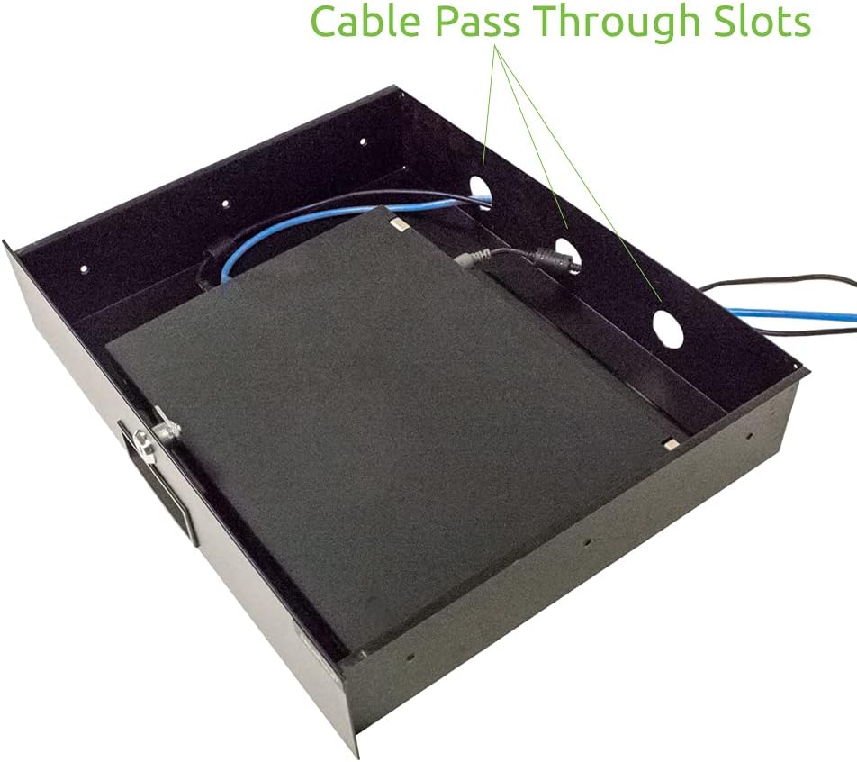 2U Black Rack Mount Drawer with Lock and Key Pack of 2 S77701