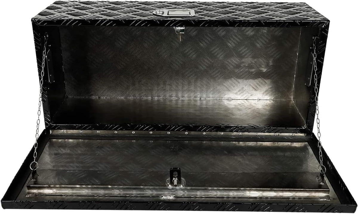 Black Aluminum Pick Up Truck Bed Tool Box with Lock Keys E253031