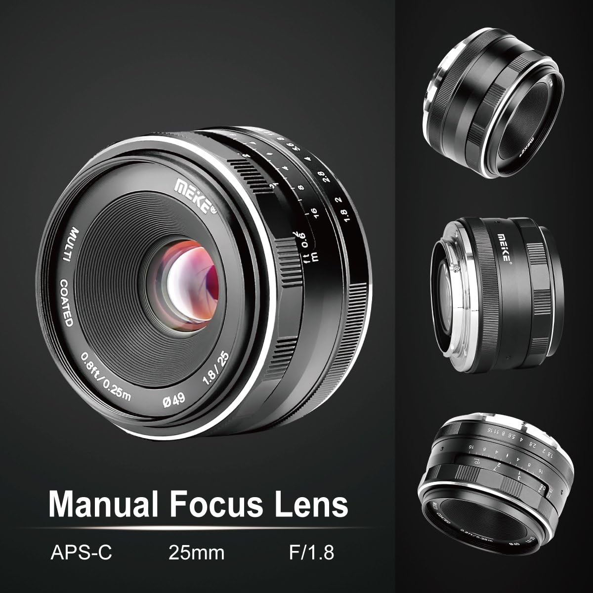 25mm F1.8 Wide Angle Manual Focus Lens for Fujifilm X Mount Mirrorless Cameras V453198