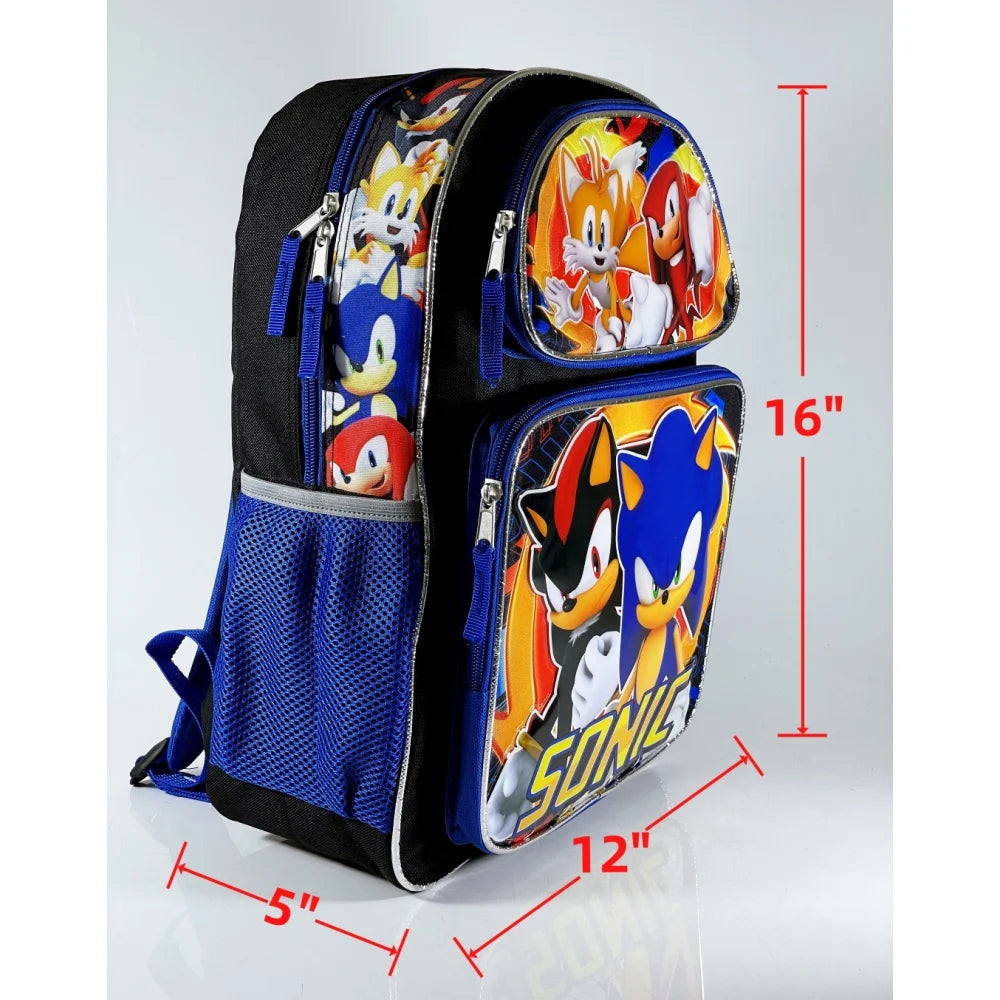Blue Black Sonic Backpack with Insulated Lunch Bag T238239