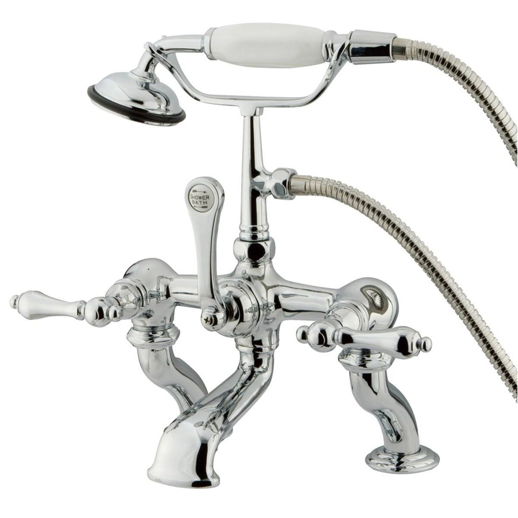 Vintage 7x22 Deck Mount Tub Filler with Hand Shower, Oil Rubbed Bronze S335