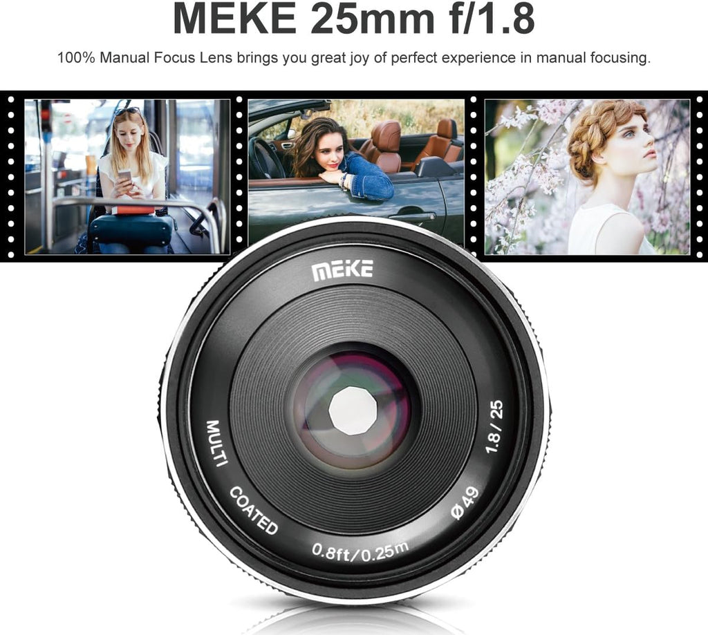25mm F1.8 Wide Angle Manual Focus Lens for Fujifilm X Mount Mirrorless Cameras V453198