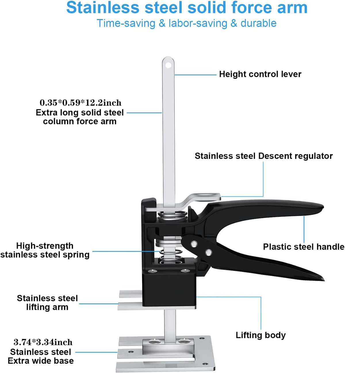 12inch Portable Height Adjustable Labor-Saving Arm Lift Jack (2PCS) M1336