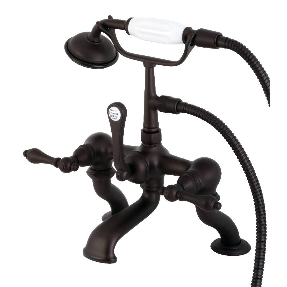 Vintage 7x22 Deck Mount Tub Filler with Hand Shower, Oil Rubbed Bronze S335