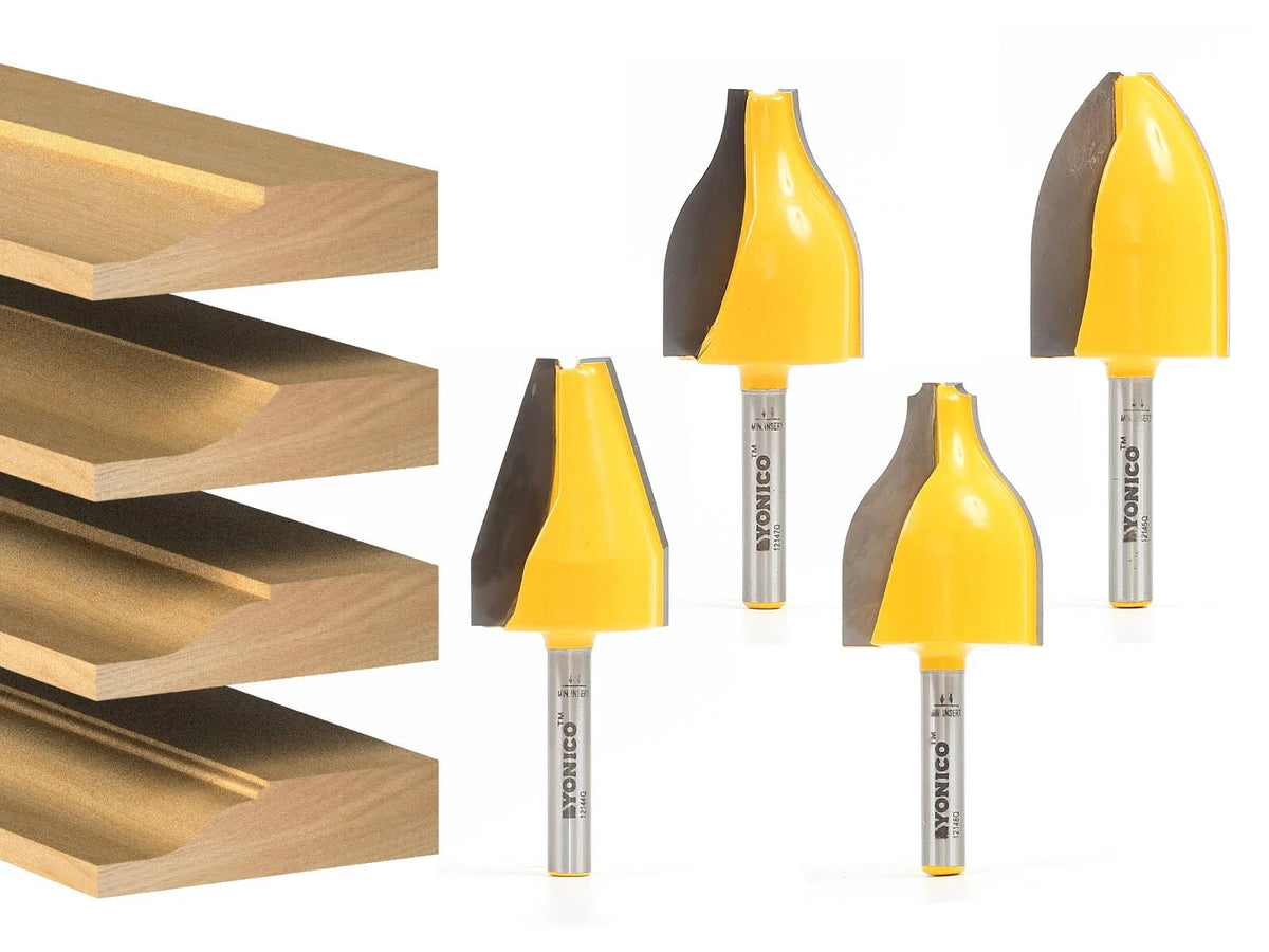 4 Bit Vertical Raised Panel Router Bit Set 1/4-Inch Shank S42884