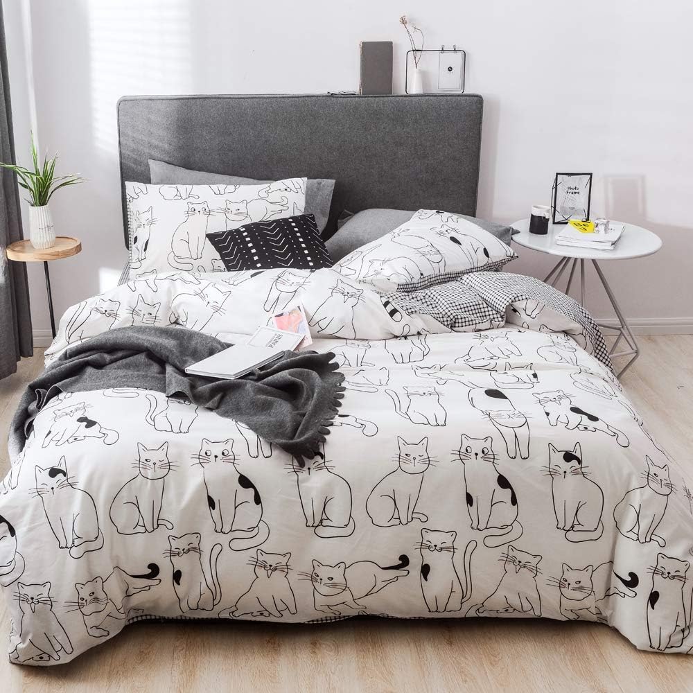 Rainbow Twin Cotton Duvet Cover with Zipper Ties, 1 Comforter Cover 2 Shams H36153