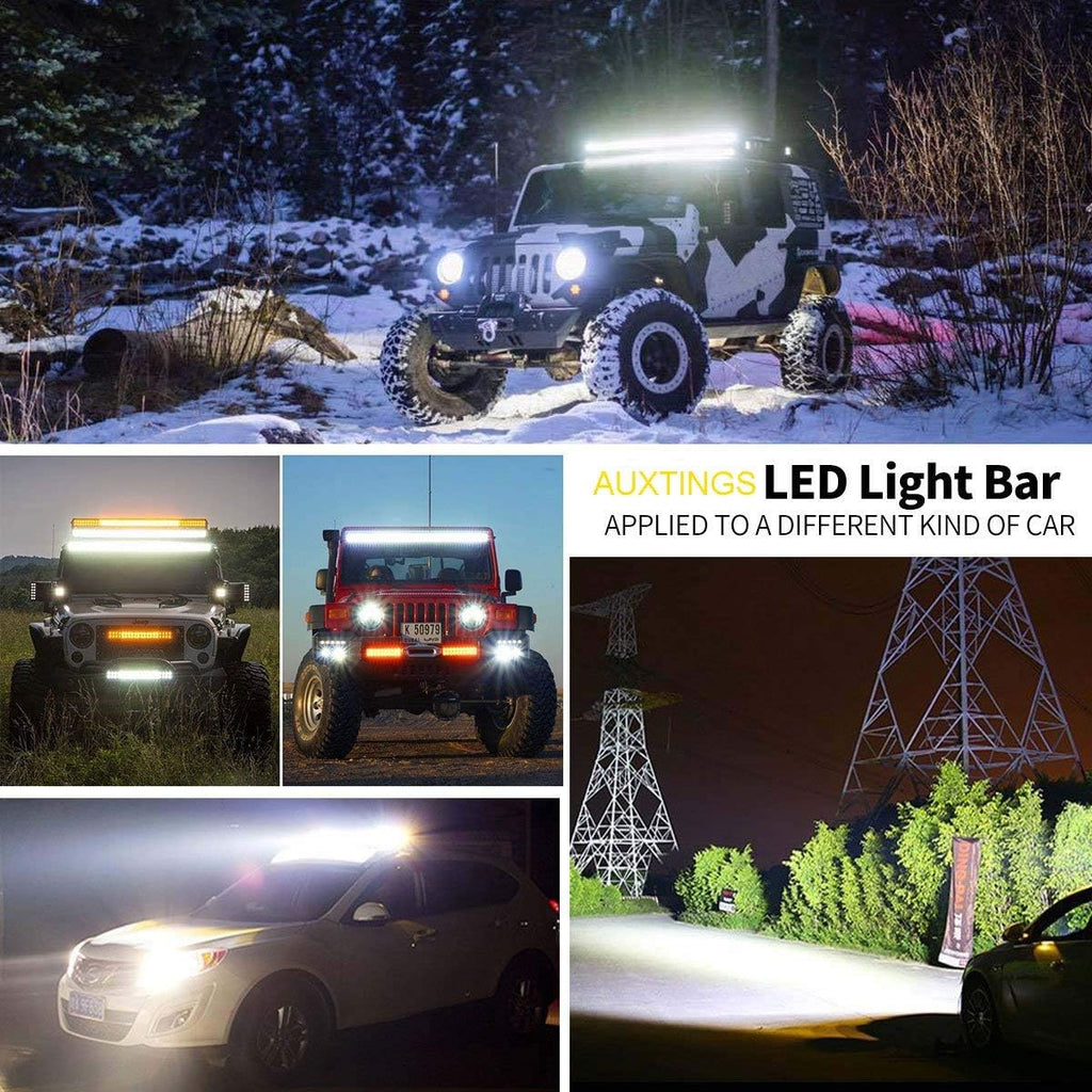 32 inch 180W Waterproof Spot Flood Combo LED Light Bar with Mounting Bracket, Pack of 2 V337