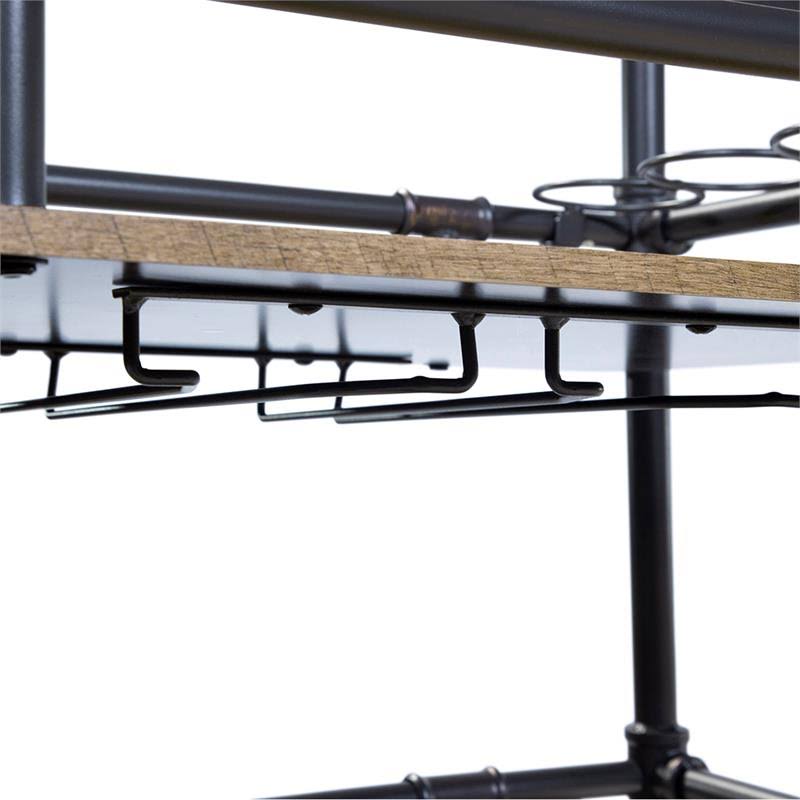 Sand Black Industrial Metal Bar Cart Z13649