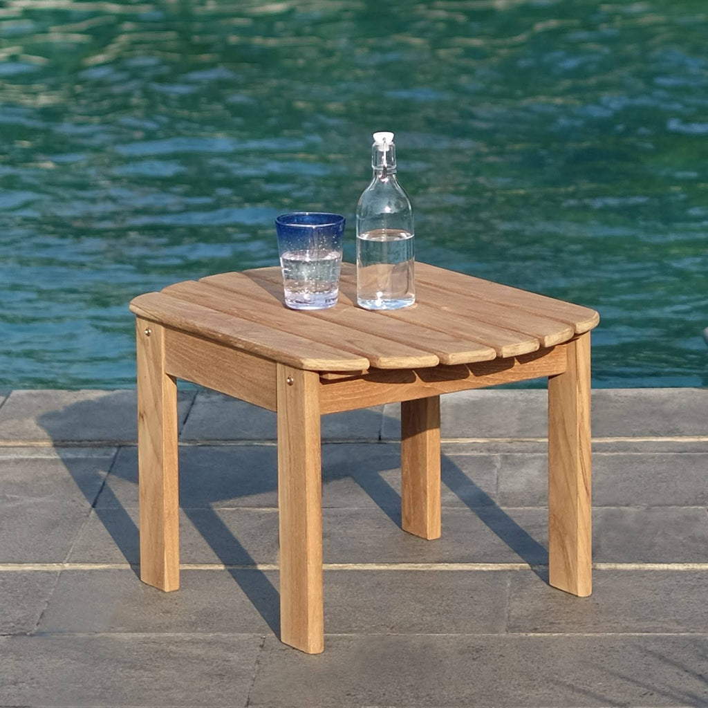 Light Brown Teak Adirondack Side Table P1575