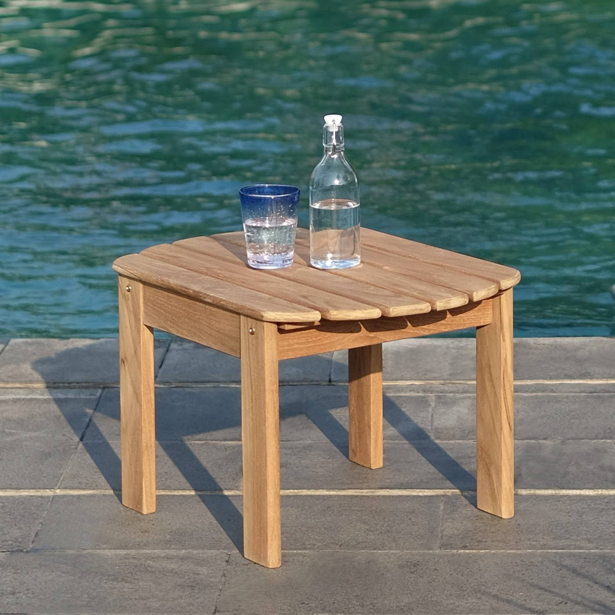 Light Brown Teak Adirondack Side Table P1575
