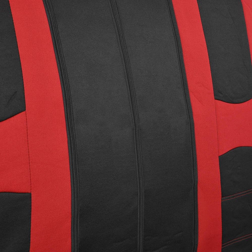 Black/Red Stripe Seat Covers Full Set Pack of 2 F74349