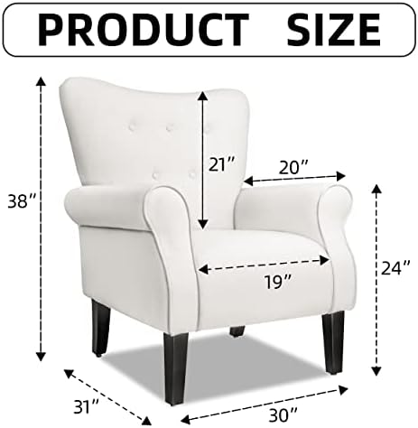 Beige Fabric High Backrest Accent Chair M77329