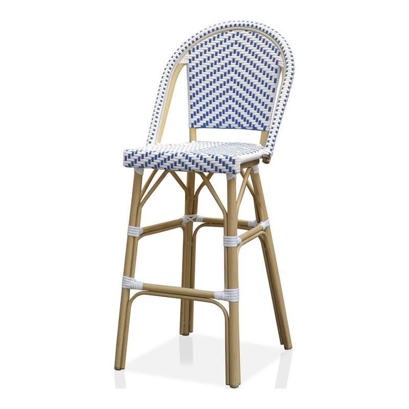 Navy Aluminum Patio Bar Chairs Set of 2 H173