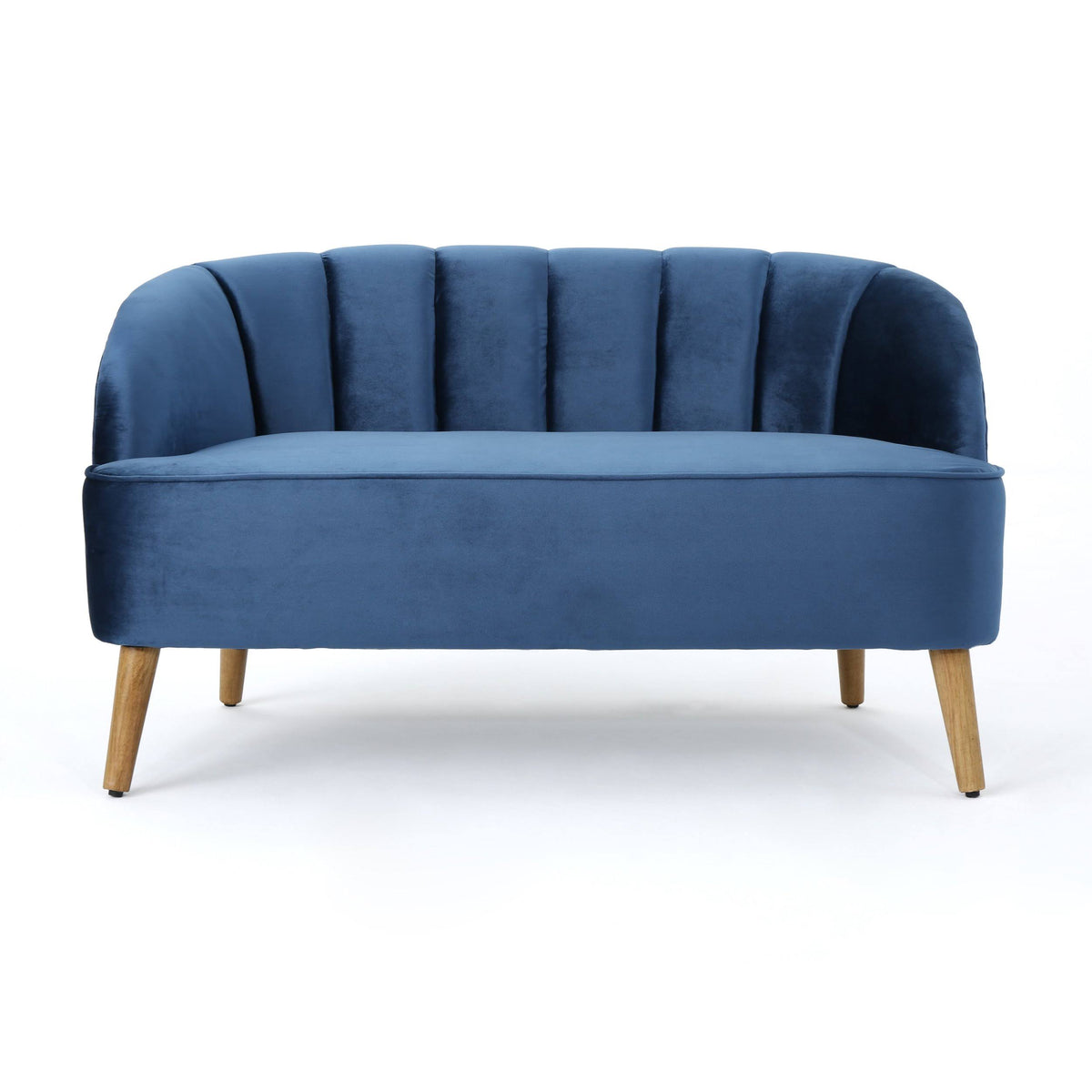 Seafoam Blue Velvet Settee Q980