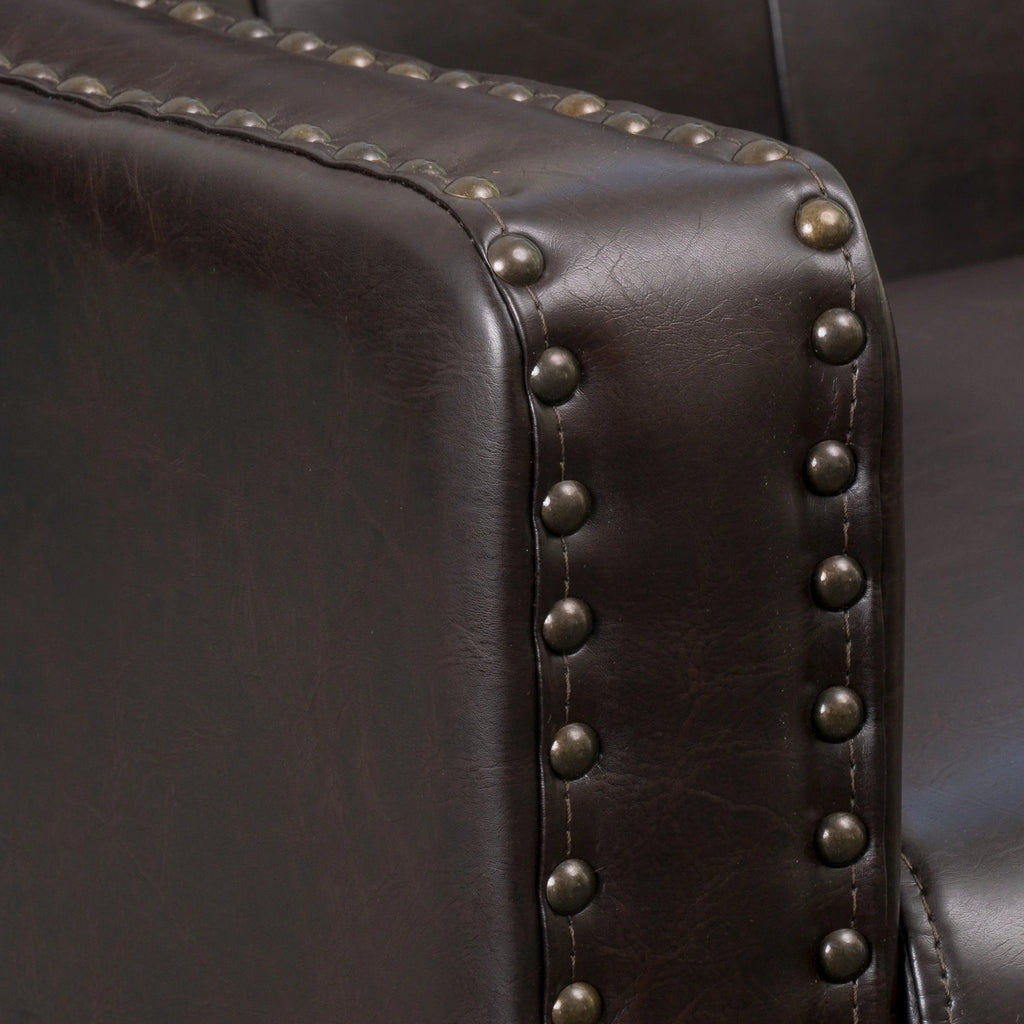 Brown Bonded Leather Club Chair X2358