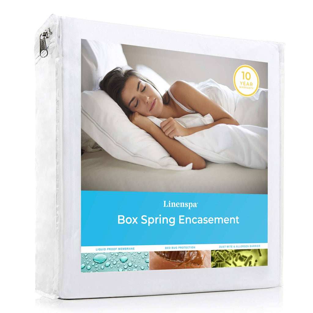 Split Queen Zippered Box Spring Encasement Protector D6777