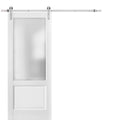 White Sliding Double Barn Doors with Hardware C570