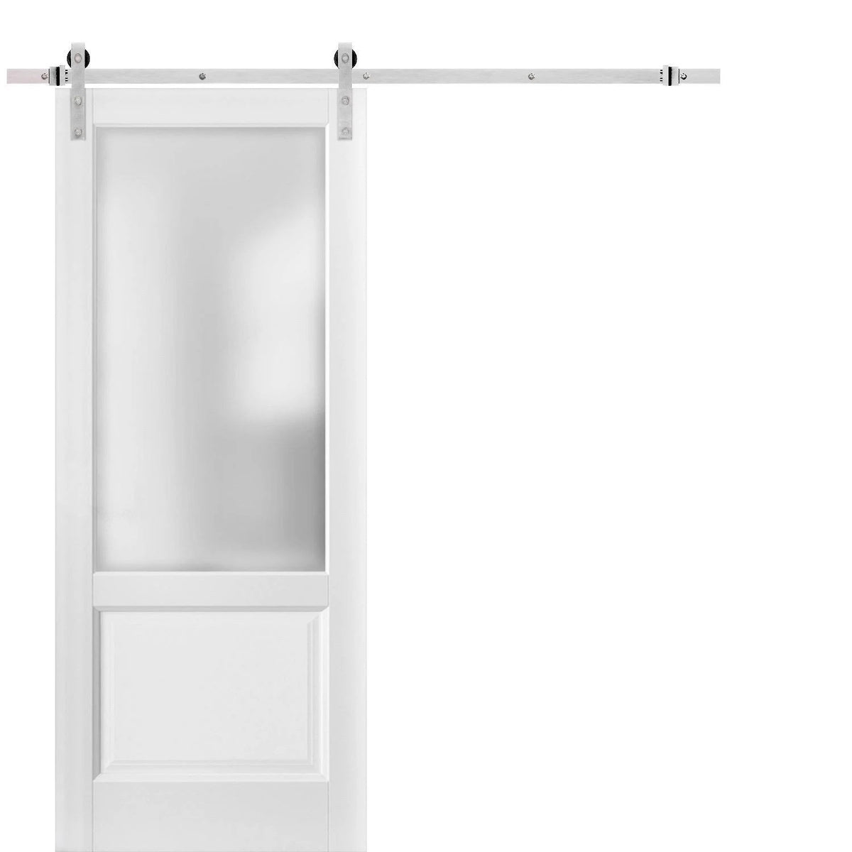 White Sliding Double Barn Doors with Hardware C570