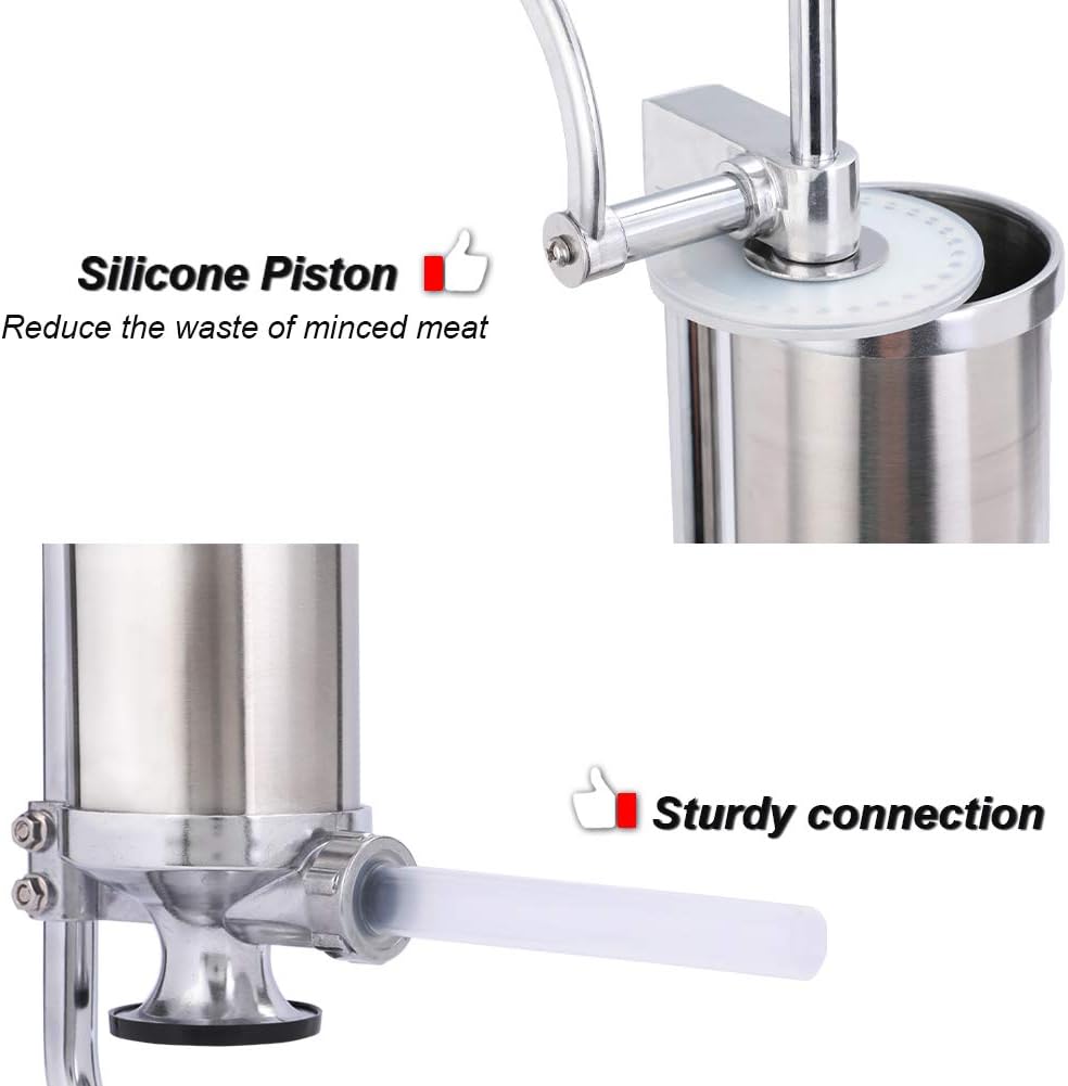Vertical Stainless Steel Sausage Stuffer with 8 Tubes (5LBS/3L) Pack of 2 N89143