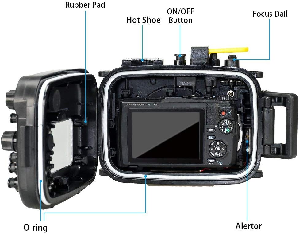 Waterproof housing case for Olympus TG-5 Cameras B4824
