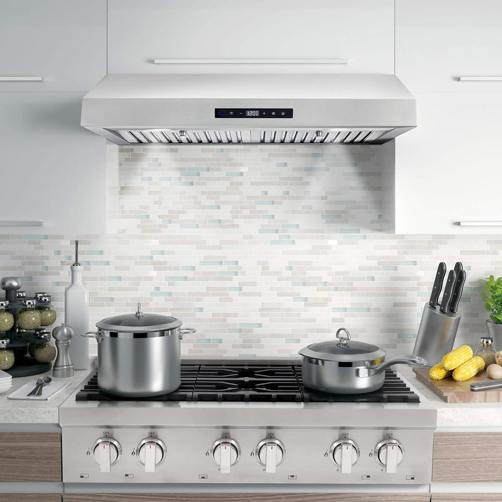 30 inch Under Cabinet Stainless Steel Range Hood with Permanent Filters & LED Lights S21338