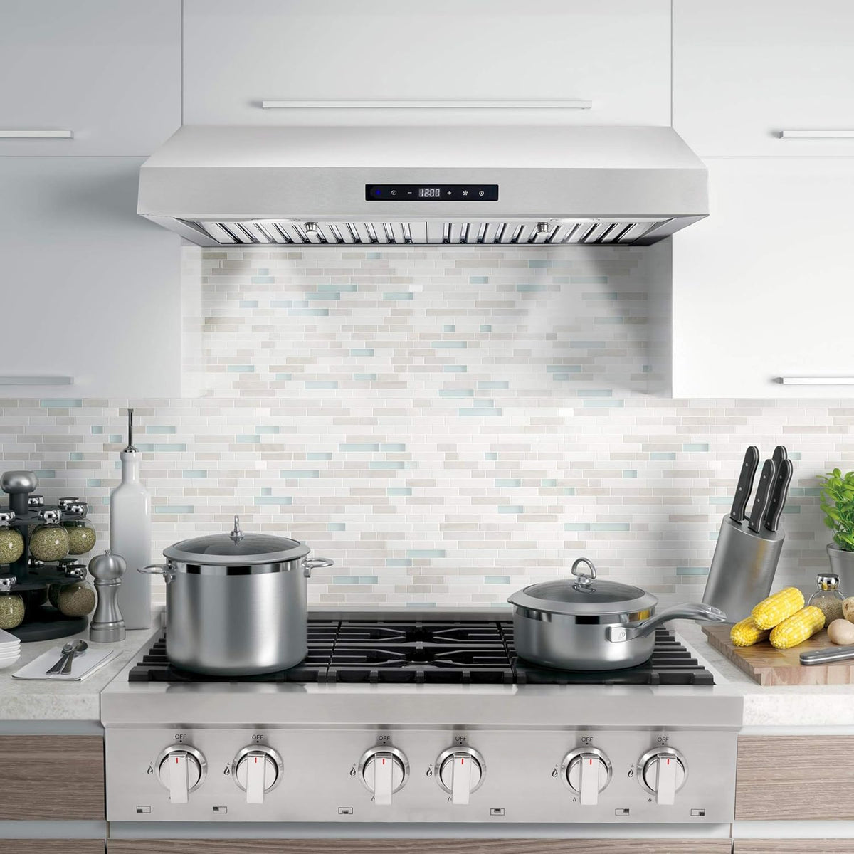 30 inch Under Cabinet Stainless Steel Range Hood with Permanent Filters & LED Lights S21338