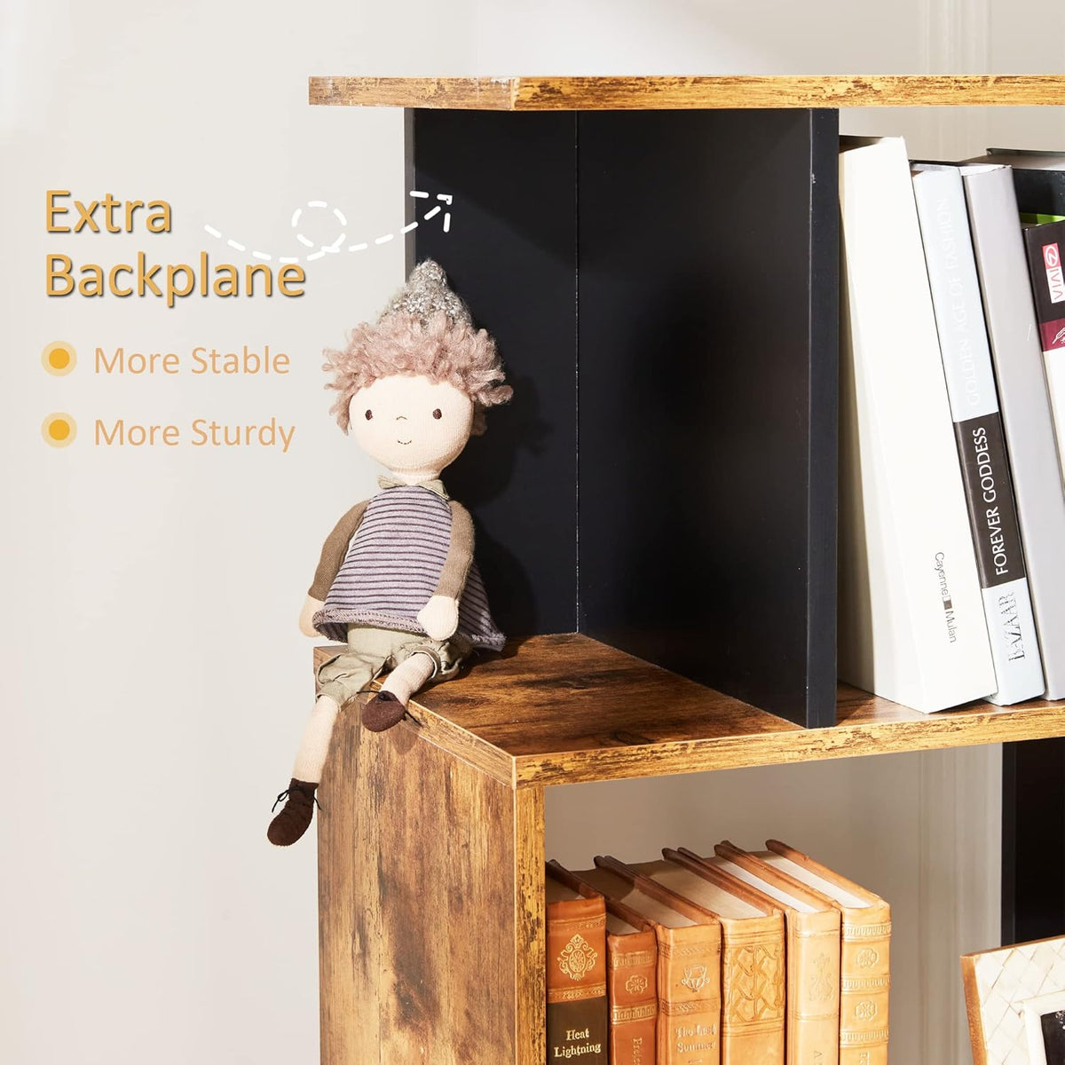 5-Tier Geometric Wooden Bookshelf A61426