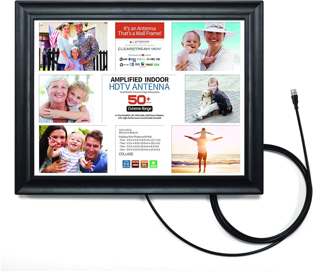 4K Ready Amplified TV Antenna with 12 ft. Coaxial Cable W55616