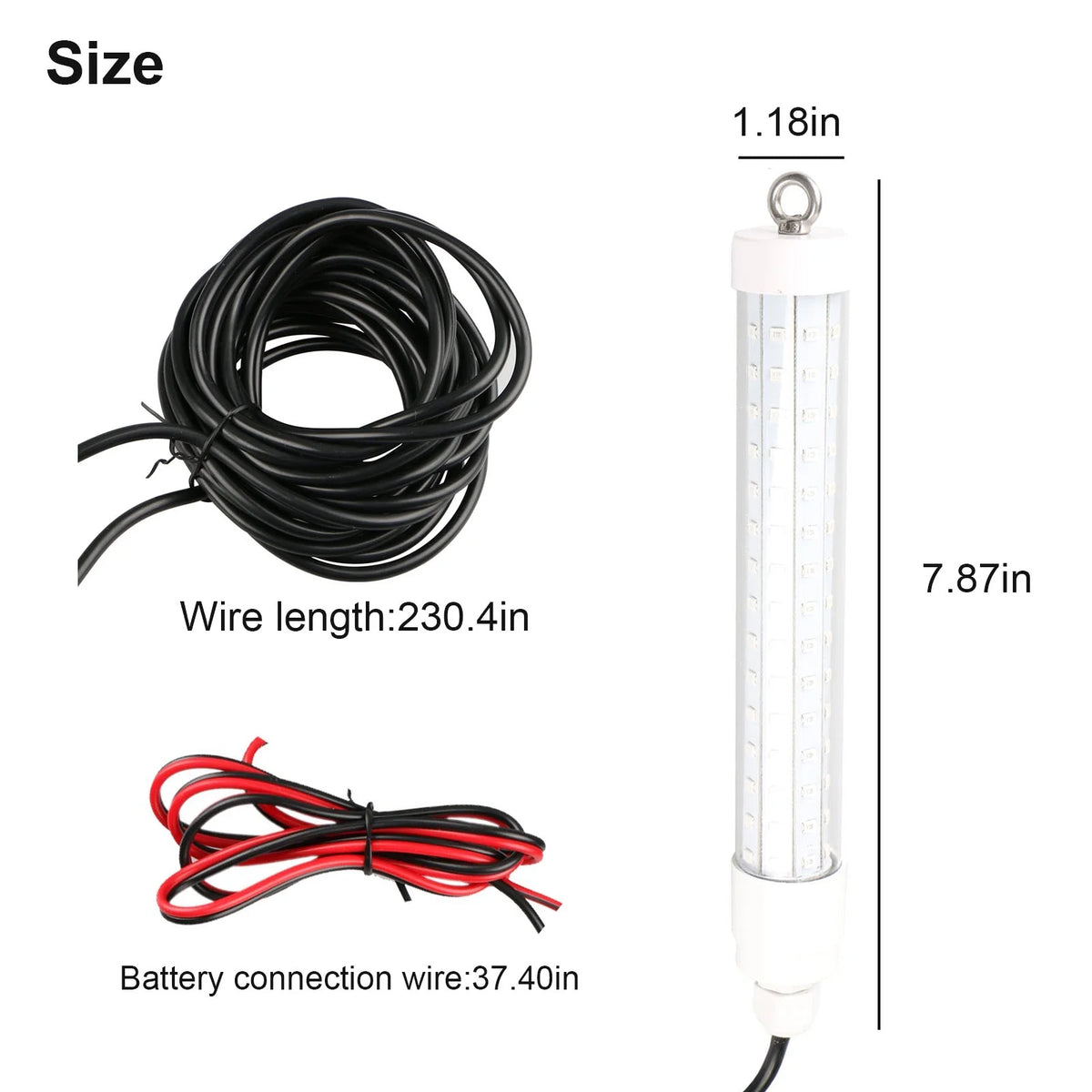 2Pcs Underwater Night Fishing Light, 12V 10.5W 120LED 1000 Lumen Green Submersible Fishing Light U26136