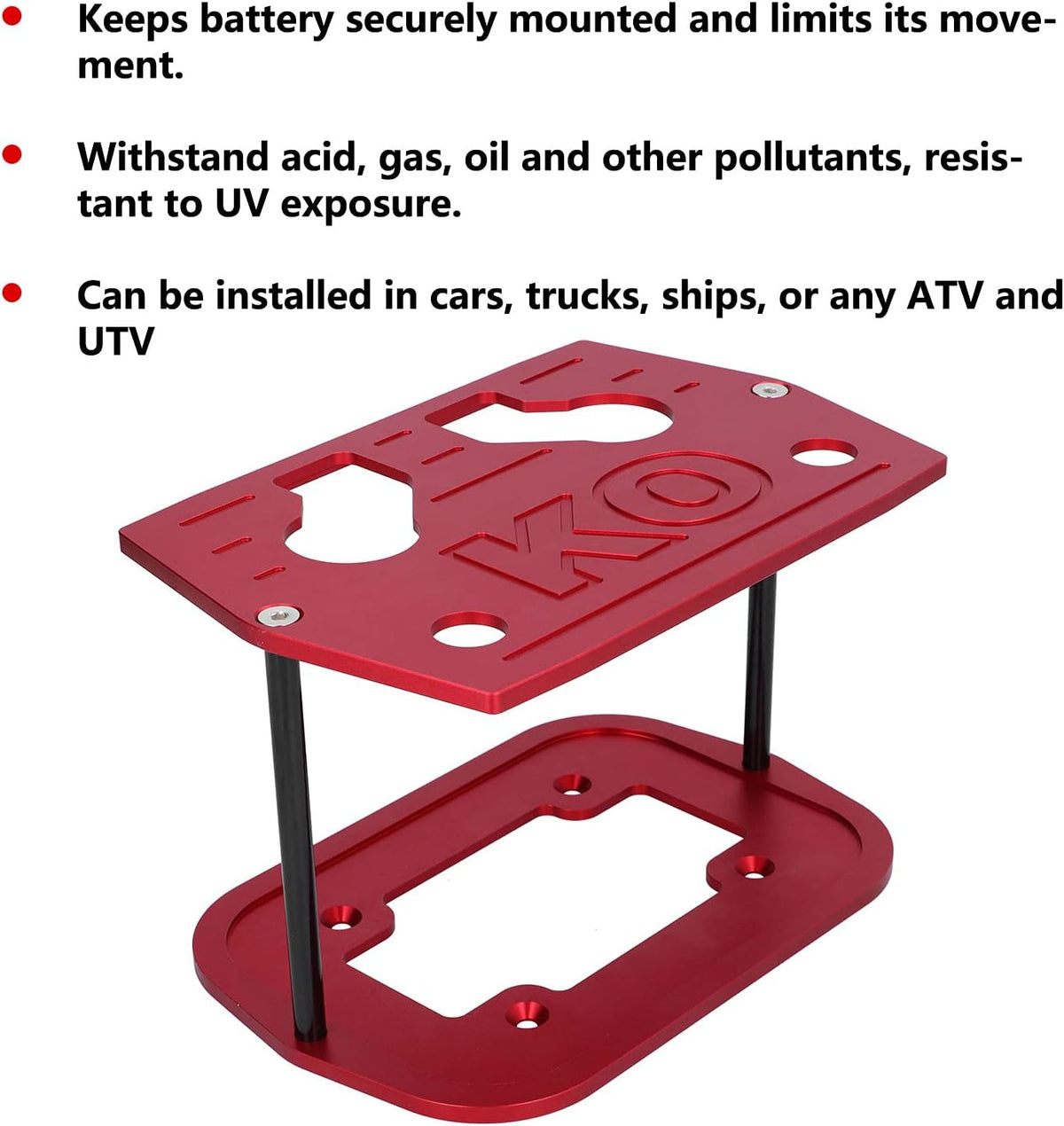 Battery Hold Down Tray Bracket Aluminum Red Pack of 2 O663724