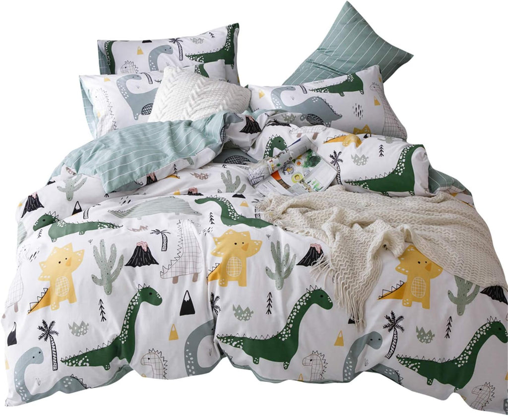 Rainbow Twin Cotton Duvet Cover with Zipper Ties, 1 Comforter Cover 2 Shams H36153