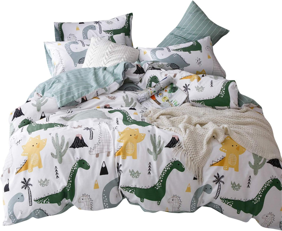 Rainbow Twin Cotton Duvet Cover with Zipper Ties, 1 Comforter Cover 2 Shams H36153