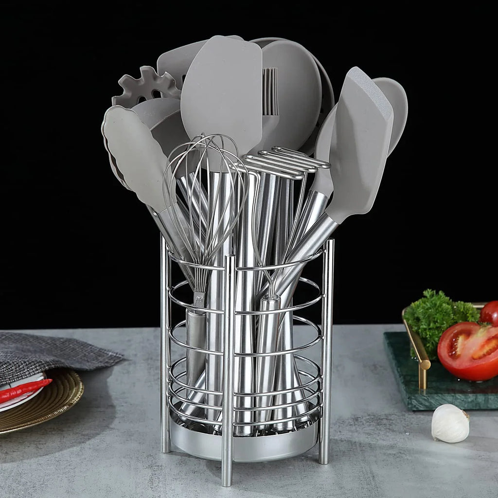 38 Pieces Silicone Kitchen Utensils Set With Stainless Steel Utensil Holder U281