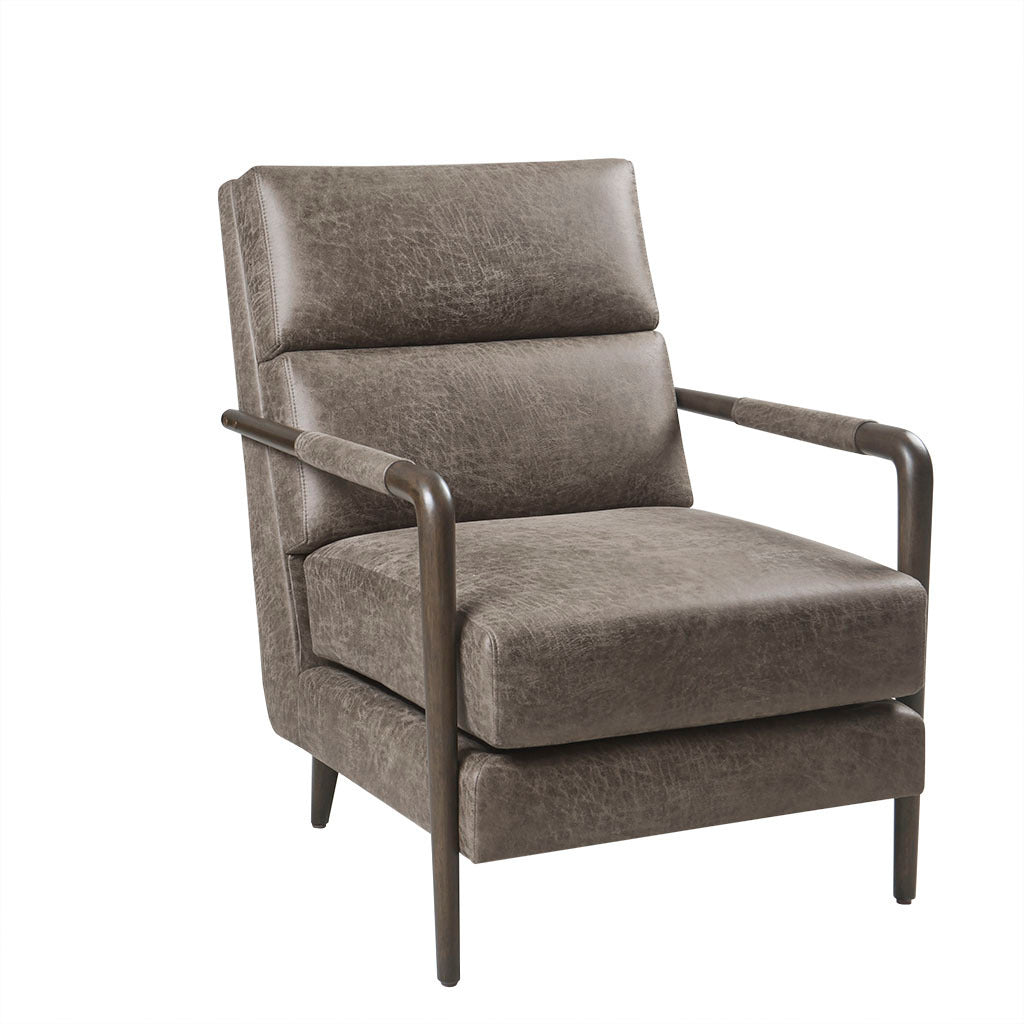 Brown Faux Leather Accent Armchair R75887